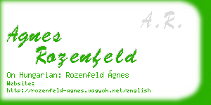 agnes rozenfeld business card